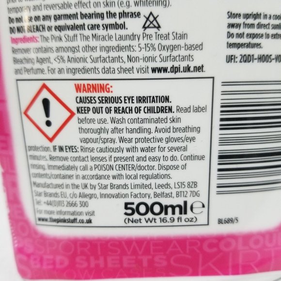 2 The Pink Stuff The Miracle Laundry Oxi Stain Remover Spray Bottles Brand New - Picture 14 of 15
